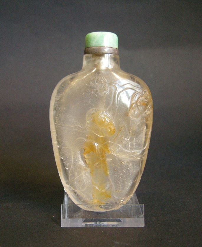 Snuff bottle rock Crystal sculpted | MasterArt
